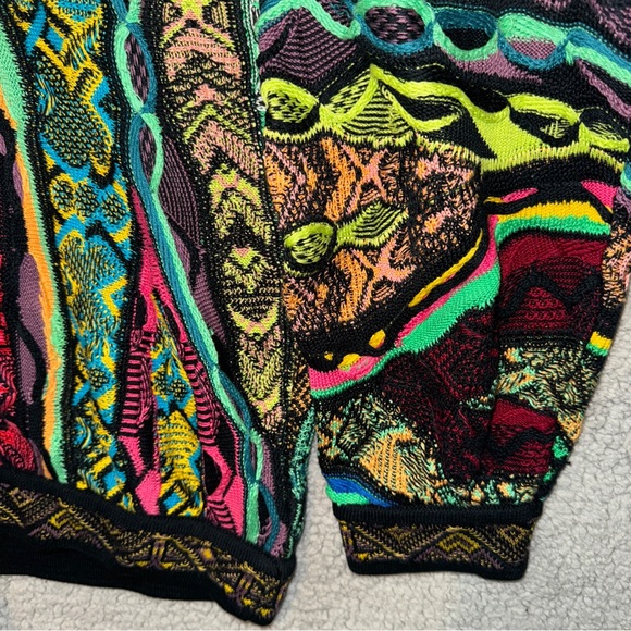 Vintage Coogi 3D Knit Sweater Mens L Multicolor Mercerized Cotton Biggie Cosby - Picture 4 of 7